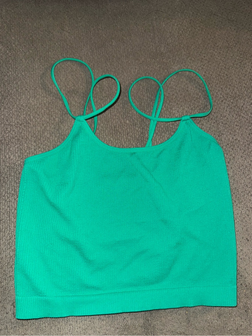 Colsie Teal Green Ribbed Strappy Sports Bra
